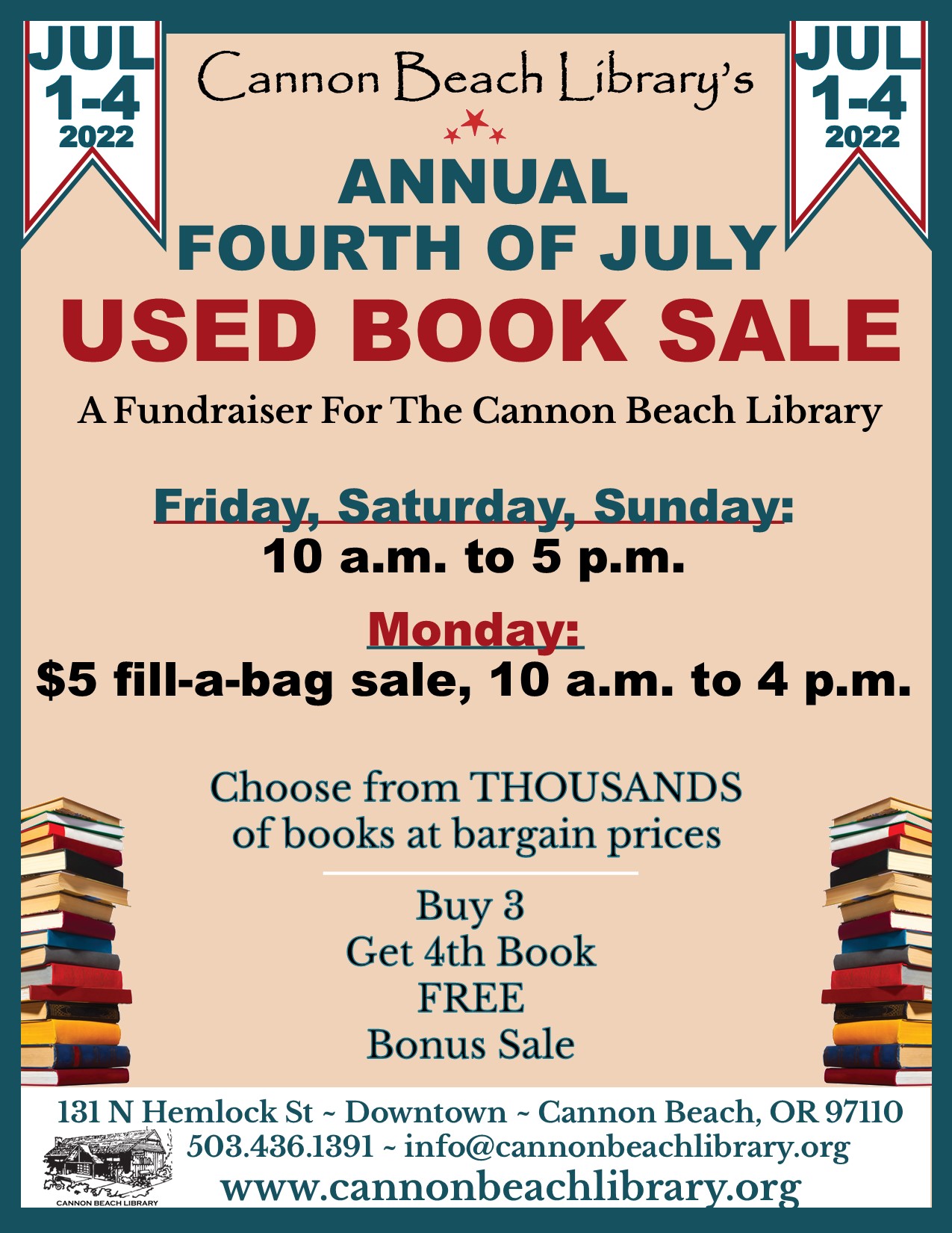 4th of July Book Sale Flyer 2022