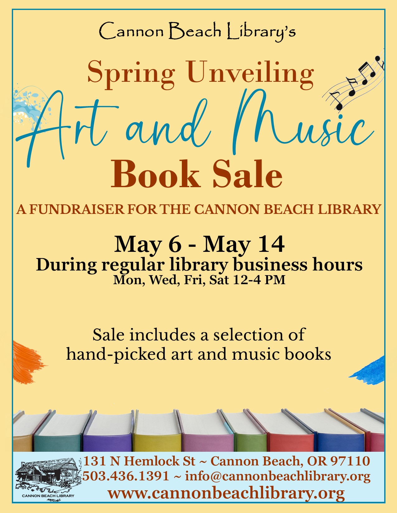 Art and Music Book Sale Flyer 2022